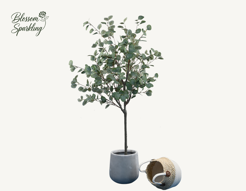 Potted Faux Eucalyptus